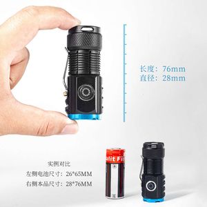 Strong Light Long-Distance Magnetic Suction Flashlight COB Side Light, Mini Portable Small Flashlight, Outdoor Multifunctional Cap Lamp 196182