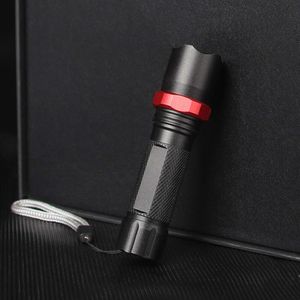 LED Mini Zoom Outdoor Fishing Aluminum Alloy USB Charging Long Range Portable Strong Light Flashlight 516249