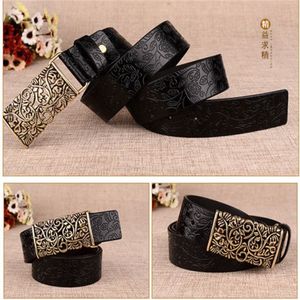 NEW Leather Belts Men women Fashion Belt Designer Business Big Buckle Belt High Quality Leather Gift Box 2507