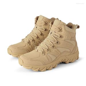 Fitness Shoes Large Breathable Anti Slip Men's Flat Heeled Hiking Combat Boots Outdoor Trekking Climbing Camp Travel Walking Sneakers