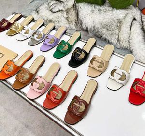 summer slipper G slides Ladies Slippers Brand Designer Sandals Flat Heel Fashion Versatile Leather Casual Comfort Flip Flop Size36-42 Mainstream Shoes3555
