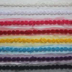Hair Accessories 30y/lot 2cm Chiffon Rose Flower Lace For Baby Girls Dress Clothes Toy Sewing Diy Crafting Decorative Suppliers