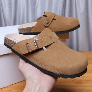 Tyskland tofflor Designer bilder för män Kvinnor Tappar Sandaler Kvinnor Plattform Slipper Mens Loafer Sued Suede Soft Footbed Leather Buckle Outdoor Shoes