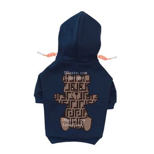 Designer hundkläder lyxiga hundkläder varm hund hoodie med härligt björnmönster, kallt väderhundrockar för små medelstora hundar mysiga mjuka bomullsinterhund outfit A968