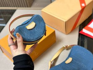 10a+ kvalitetsdesignväska vintage denim 2-i-1 mode kvinnor korsar kroppspåsar lyxkvinna handväska handväskor hobo axelväskor blå denim blommor messenger purses prpu365