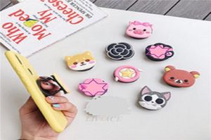 Hand Soft Silicone Phone Holder Cartoon Animal Cute Caw Cellphone Flexible Grip Finger Ring Expanding Stand Mix Mounts5205859