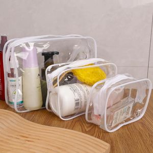 Kosmetiktaschen, PVC, transparent, wasserdicht, Make-up-Tasche, klein, groß, transparent, tragbar, für Reisen, Toilettenartikel, Waschorganisator, Aufbewahrungstasche