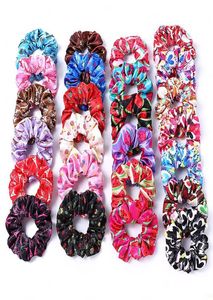 Scrunchie Fascia elastica Scrunchies Fiore stampato in raso Lecca-lecca Donna Ragazza Fasce elastiche per capelli Accessori Anello per capelli Headd3296272