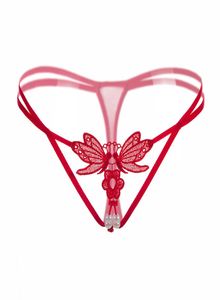 Öppen Crotch Micro Mini Thong Tanga G String Sexig underkläder Transparent Lace Brodery T Back Underwear Crotchless Panties Women2825757
