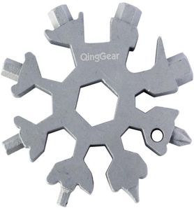 QingGear 19 in 1 Snowflake Shape Wrench MultiTool Card Portable Flat Cross Head Screwdriver Compact Outdoor Tool4670696