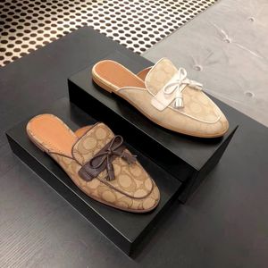 Rozmiar 35-42 Klasyczny Slipper Slipper Gorąca sandałowe boknom plażowi płótno Coac damskie sandale płaskie luksusowe designer letni slajd skórzane suwaki suksy wewnętrzne muła prezent basenowy