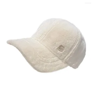 Ball Caps Chic Winter Baseball Cap Fleece Fasten Tape Women Hat Young Style Peaked