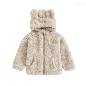 ジャケットかわいい耳のぬいぐるみベビージャケットキッドボーイズガールズコート秋の冬の温かいフード付き子供アウターウェア幼児の女の子の服2024