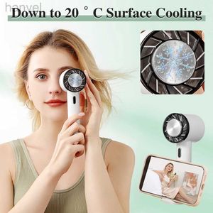 Electric Fans Mini Hand Fan Rechargeable 2200mAh with Cold Compress Semiconductor Air Cooler Table Handheld Electric USB Fans Portable 240316