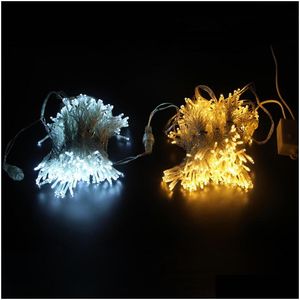 Светодиодные струны 3 X Сосулька Занавес Fairy String Light 300 Рождество для дома, сада Декор для вечеринки Прямая доставка Огни Освещение Праздник Dh1Lb