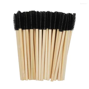 Makeup Brushes 50pcs/bag Wooden Eyelash Wand Disposable Cosmetic Eyebrow Brush Applicator Extension Brushe Tool