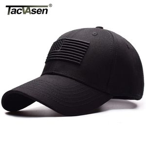 Tacvasen Tactical Baseball Cap Men Summer USA Flag Sun Protection Justerbar Cap Man Fashion Airsoft Casual Golf Baseball Hat 210240Q