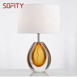 Bordslampor Sofity Nordic Modern Glaze Lamp Fashionable Art Iiving Room sovrum el led personlighet originalitetsskrivbordsljus