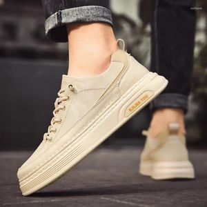 Scarpe casual da uomo con suola spessa antiscivolo da skate moda tutto-fiammifero stile coreano bianco studenti sportivi