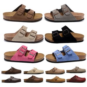 2024 Hausschuhe Strand Sandalen Faule Schuhe Liebhaber Schrammen Designer Trainer Neue Leder Tasche Kopf Ziehen Kork Weiblich Männlich Sommer Strand Sliders Outdoor Indoor Schuhe