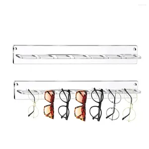 Solglasögon ramar akrylglasögon Display rack Hållbart transparent väggmonterad hängare 7 hål glasögon förvaringsbutiker