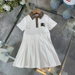 BBR2024 High-End-Babykleidung, Mädchenkleidung, Kinder-Designerkleidung, Baby-Mädchen, Faltenkleid, klassischer karierter Kragen, Grundschulkleid, Simbakids, Größe 110–160 cm