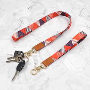 Keychains Cute Key Chain Girl Women Printed Mobile Phone Lanyard Wrist Strap Ring Holder For Gift Bag Charms Jewelry Accessories