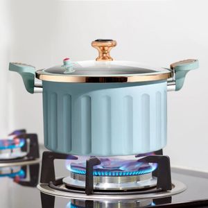 8L Enamel Micro Pressure Pot Korean Vacuum Non stick Soup Stick Stewing Boiling Double Ear 240308