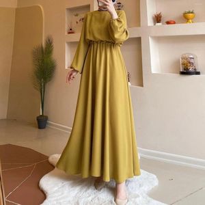 Casual Dresses Fashion Ramadan Djellaba Muslim Dress Dubai Full Length Long Sleeve Summer Abaya Turkey Islam Robe Prayer Clothes