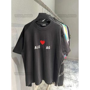 Designer Luxury Balanciagas Classic T Shirt Embroidery Love Mens and Womens Par Balencigas Loose Round Neck Short Sleeve Tee Top 557