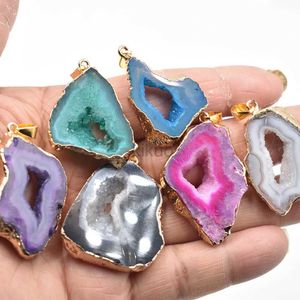 Dangle Chandelier Natural Stone Agates Pendant Irregular Quartz Pendant for Jewelry Making DIY Necklace Earrings Accessories Gift 6pcs 24316