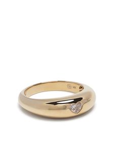 Sydney Evan 14kt Yellow Gold Puffy Band Diamond Signet Ring14kt Yellow Gold Puffy Band Diamond Signet Ring Ring Smycken Förlovningsring Anpassad designer för Rose Gold