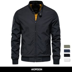 AIOPESON Solid Color Baseball Jacket Men Casual Stand Collar Bomber Mens Jackets Autumn High Quality Slim Fit Jackets for Men 240313