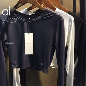 ALOyoga Same Yoga Top Женская длинная футболка с короткими спортивными рукавами Одежда для фитнеса Новинка 11