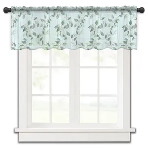 Curtain Flower Plant Small Window Tulle Sheer Short Bedroom Living Room Home Decor Voile Drapes