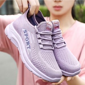 Mesh Single Shoe Women's Sonbahar Yeni Sıradan Spor Ayakkabıları Mizaç Mizaç Vulkanize Ayakkabı Düz ​​Alt Anti Slip Sneaker Boyutu 36-41