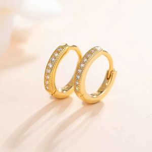 Earrings New fashion trend S925 silver inlaid 5A zircon explosion model ladies summer round face highgrade plain ring design ear buckle001