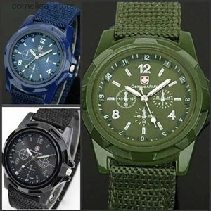 Outros relógios homens exército nylon militar masculino quartzo es tecido cinta de lona casual cool mens esporte round dial relogios pulso y240316