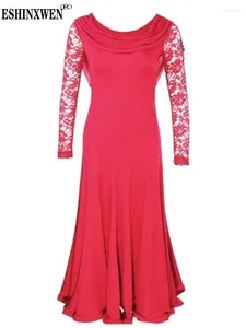 Casual Dresses Eshin Solid Color Round Collar Long Sleeve Folds For Women 2024 Spring Fashion Female Elegant Dance Dress Th6523