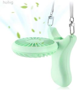 Electric Fans 2000mAh Battery USB Rechargeable Personal Handheld Neck Sling Mini Fan Portable Hands Free Folding Small Cooling 240316