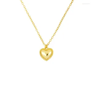 Kedjor Canner Golden Heart Necklace for Women Prata 925 Original Rock Punk Long Chain Collier Charm Accessory Mother's Day Gift