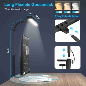 Bordslampor newacalox eu/US 12V Touch Control LED -bordslampa 360 flexibel guoshals 24w läsbordsljus tid inställning 3 färg nattljus yq240316