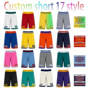 Homens Sportswear Personalize College Basketball Training Shorts Uniformes Malha Jovens Adultos Basquete Curto Impressão 17 Cores Amarelo 240306