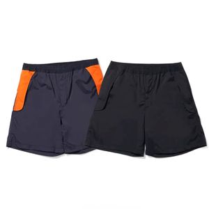 Casual Shorts Quick Drying Beach Men's Shorts Black Orange Pathwork Colors