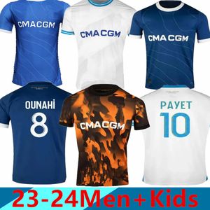 23 24 maillot Marselha camisas de futebol pé CUISANCE GUENDOUZI ALEXIS PAYET CLAUSS camisas de futebol homens crianças VERETOUT Sob OM jogador