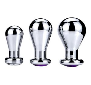 Super large size huge aluminium alloy jewel crystal anal beads butt plug ball insert sex toy men and women adult products MX2004225254897