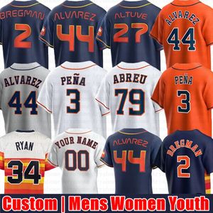 Benutzerdefinierte 27 Jose Altuve Baseball Jersey Alex Bregman Jeremy Pena City Kontakt Yordan Alvarez Nolan Ryan Kyle Tucker Craig Biggio Justin Verlander Jose Abreu Josh Hader