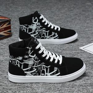 Casual Shoes High Top Canvas för män andas cool gata 2024 Spring Autumn Men's Vulkaniserade Zapatos Hombres