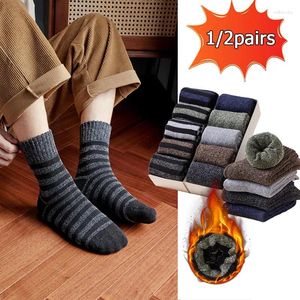 Men's Socks Winter Super Thicker Warm Wool Male Men Women Solid Merino Against Cold For Man