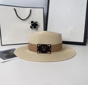 Summer Women Wide Brim Hats Hat Hat Słynąca marka projektantka Letter Drukuj Ochrona przeciwsłoneczna plaż